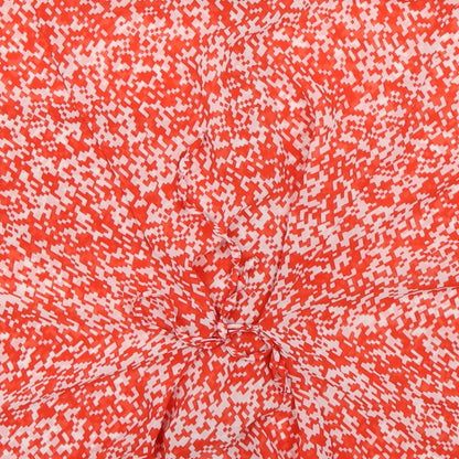 FOREVER 21 Womens Orange Geometric Chiffon Basic Blouse Size M