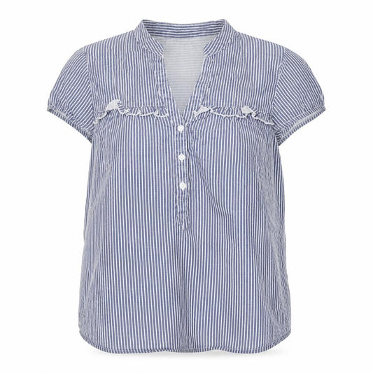 Vero Moda Womens Blue Striped  Basic Blouse Size M