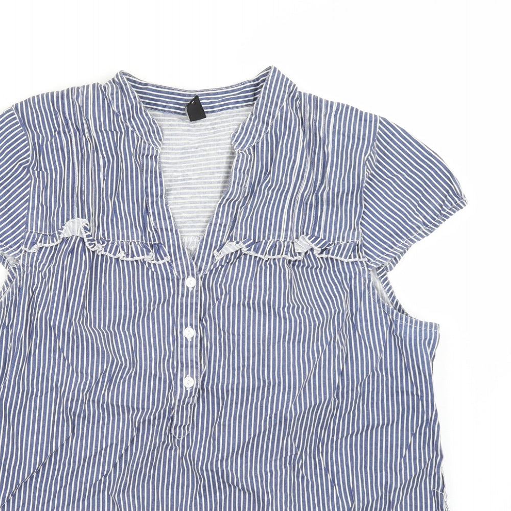 Womens UK Size M VERO MODA Blue Basic Blouse