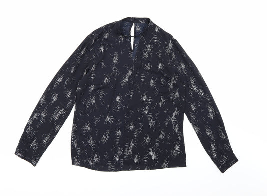 Matalan Womens Black Geometric Chiffon Basic Blouse Size 8