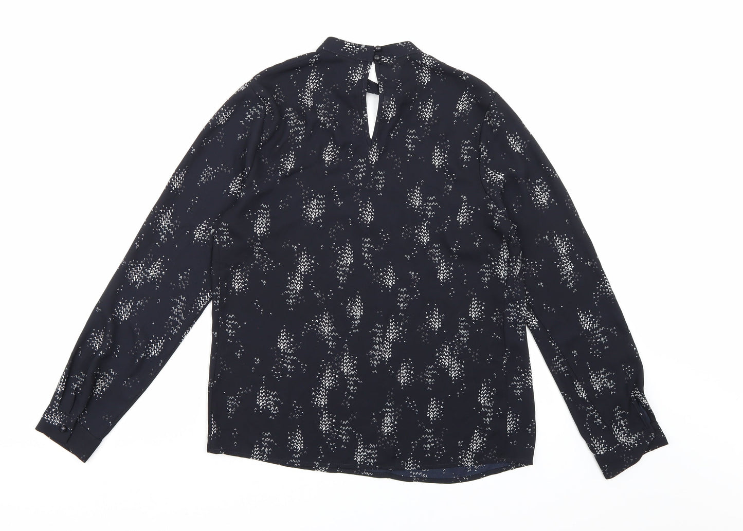 Matalan Womens Black Geometric Chiffon Basic Blouse Size 8