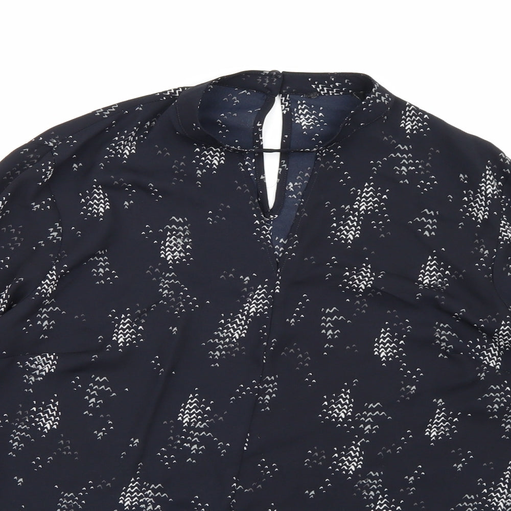 Matalan Womens Black Geometric Chiffon Basic Blouse Size 8