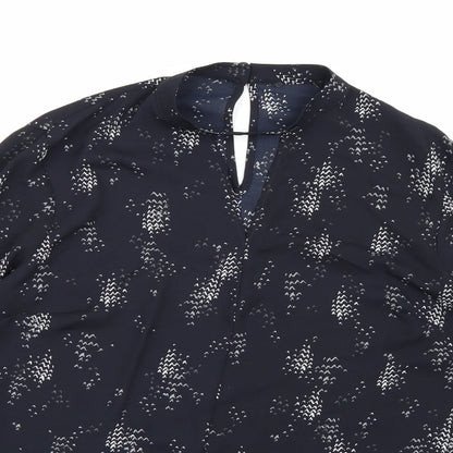 Matalan Womens Black Geometric Chiffon Basic Blouse Size 8