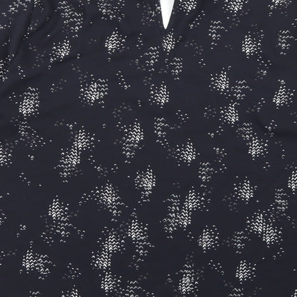 Matalan Womens Black Geometric Chiffon Basic Blouse Size 8