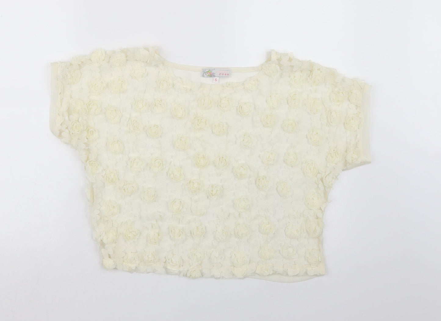 Womens UK Size S Cameo Rose White Basic Blouse