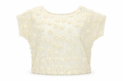 Cameo Rose Womens White Floral Basic Blouse Size S