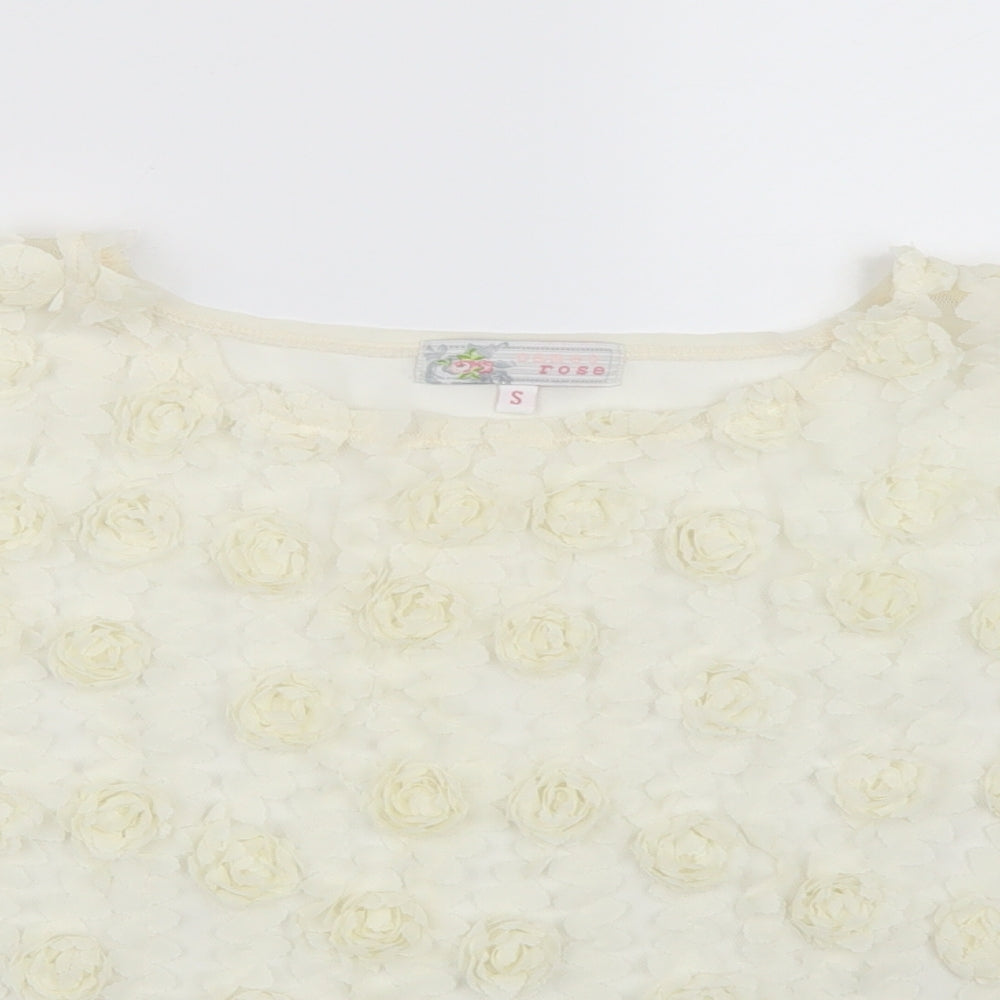 Womens UK Size S Cameo Rose White Basic Blouse
