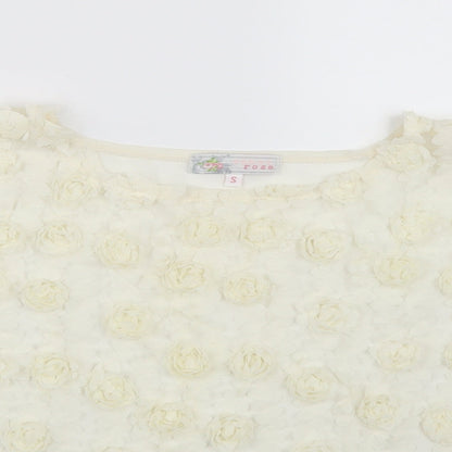 Womens UK Size S Cameo Rose White Basic Blouse
