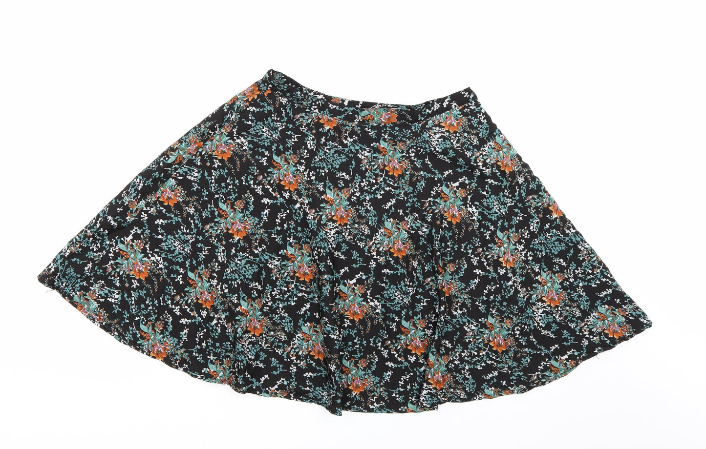 Atmosphere Womens Black Floral  A-Line Skirt Size 14