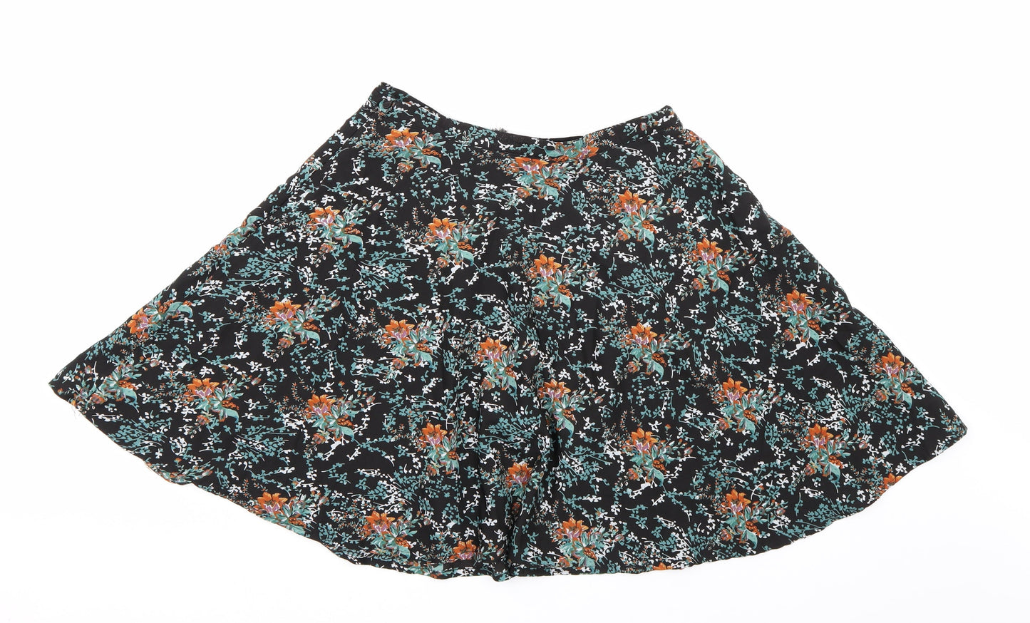 Atmosphere Womens Black Floral  A-Line Skirt Size 14
