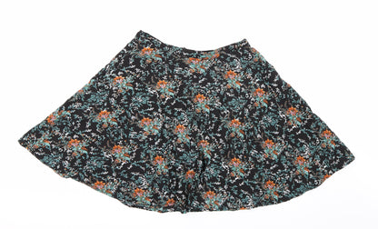 Atmosphere Womens Black Floral  A-Line Skirt Size 14