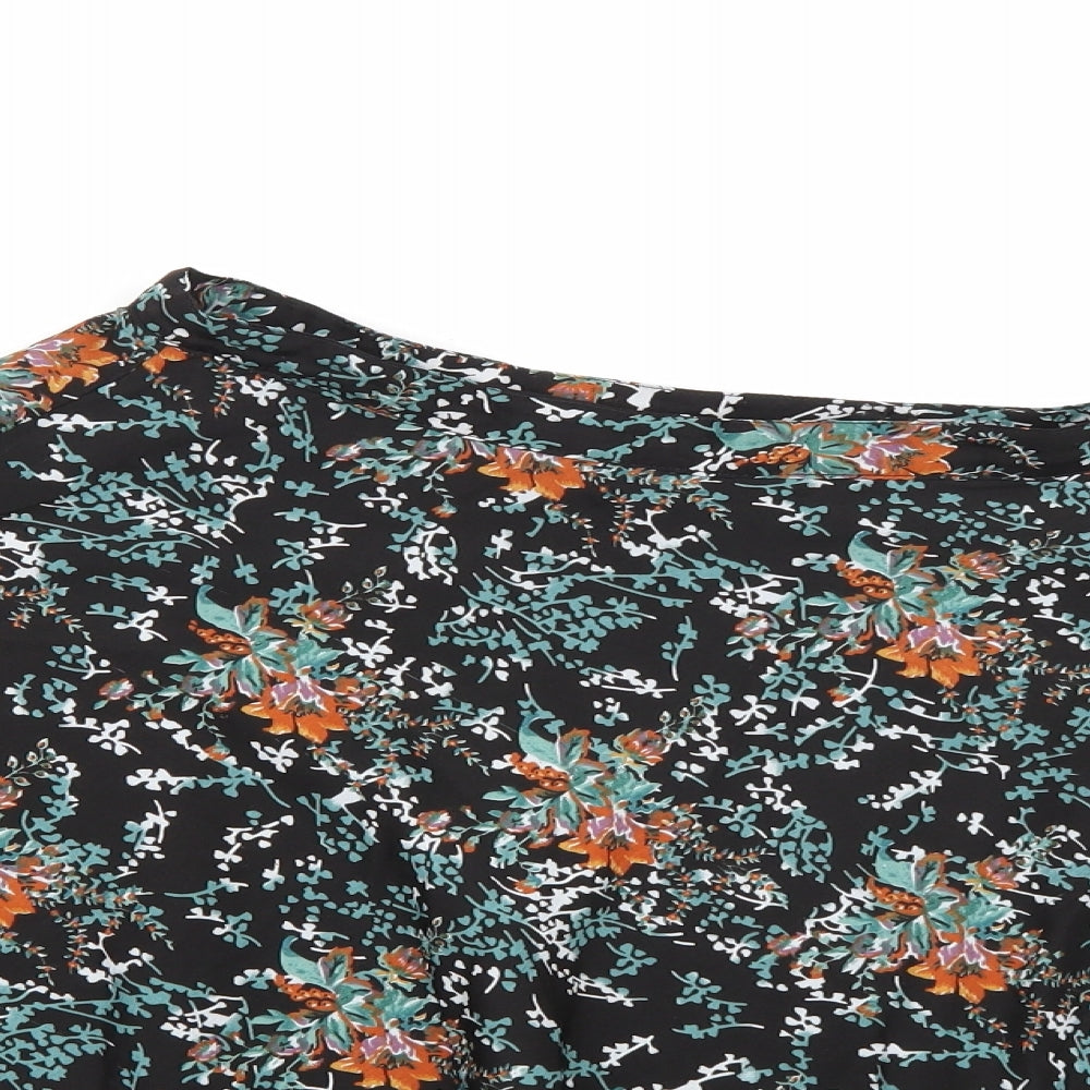 Atmosphere Womens Black Floral  A-Line Skirt Size 14
