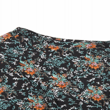 Atmosphere Womens Black Floral  A-Line Skirt Size 14