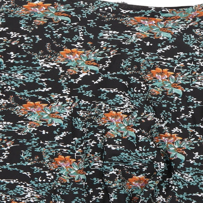Atmosphere Womens Black Floral  A-Line Skirt Size 14