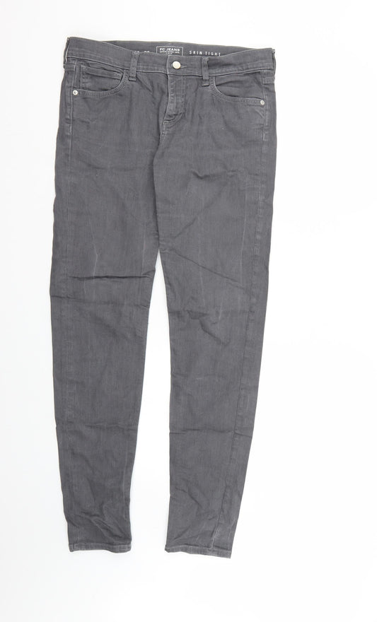FC Jeans Womens Grey  Denim Skinny Jeans Size 14 L30 in