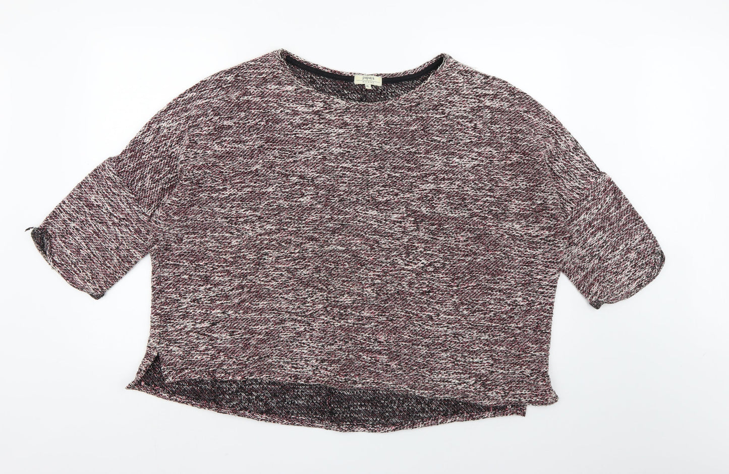 Papaya Womens Black Striped Knit Pullover Jumper Size XL