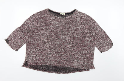 Papaya Womens Black Striped Knit Pullover Jumper Size XL