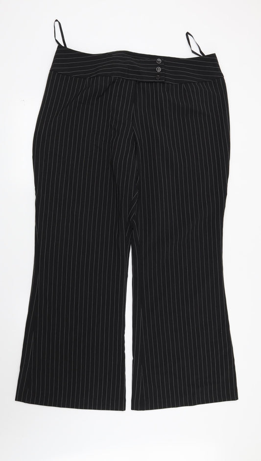 Kit Womens Black Striped  Trousers  Size 20 L29 in