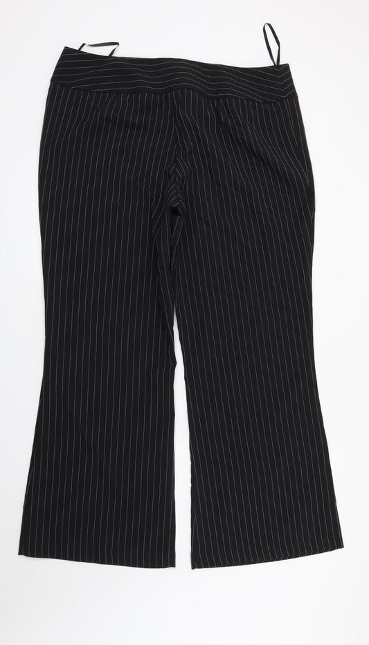 Kit Womens Black Striped  Trousers  Size 20 L29 in