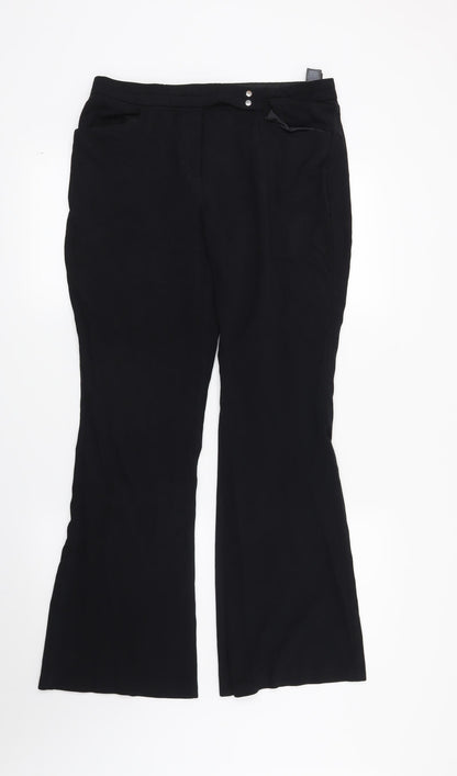 Womens UK Size 12 Marks and Spencer Regular Fit  Black Trousers