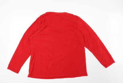 Preworn Womens Red Solid  Top Pyjama Top Size 16  - Christmas Dog