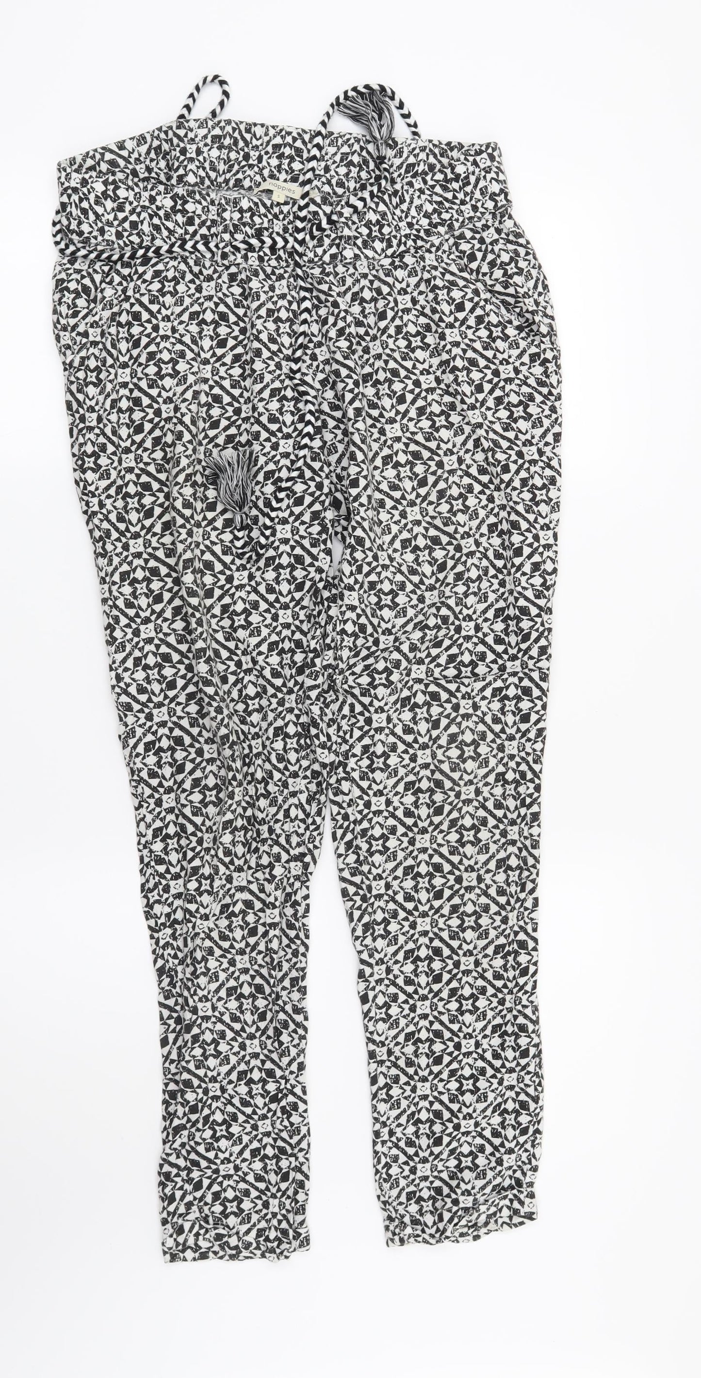 Noppies Womens Black Geometric  Trousers  Size S L27 in