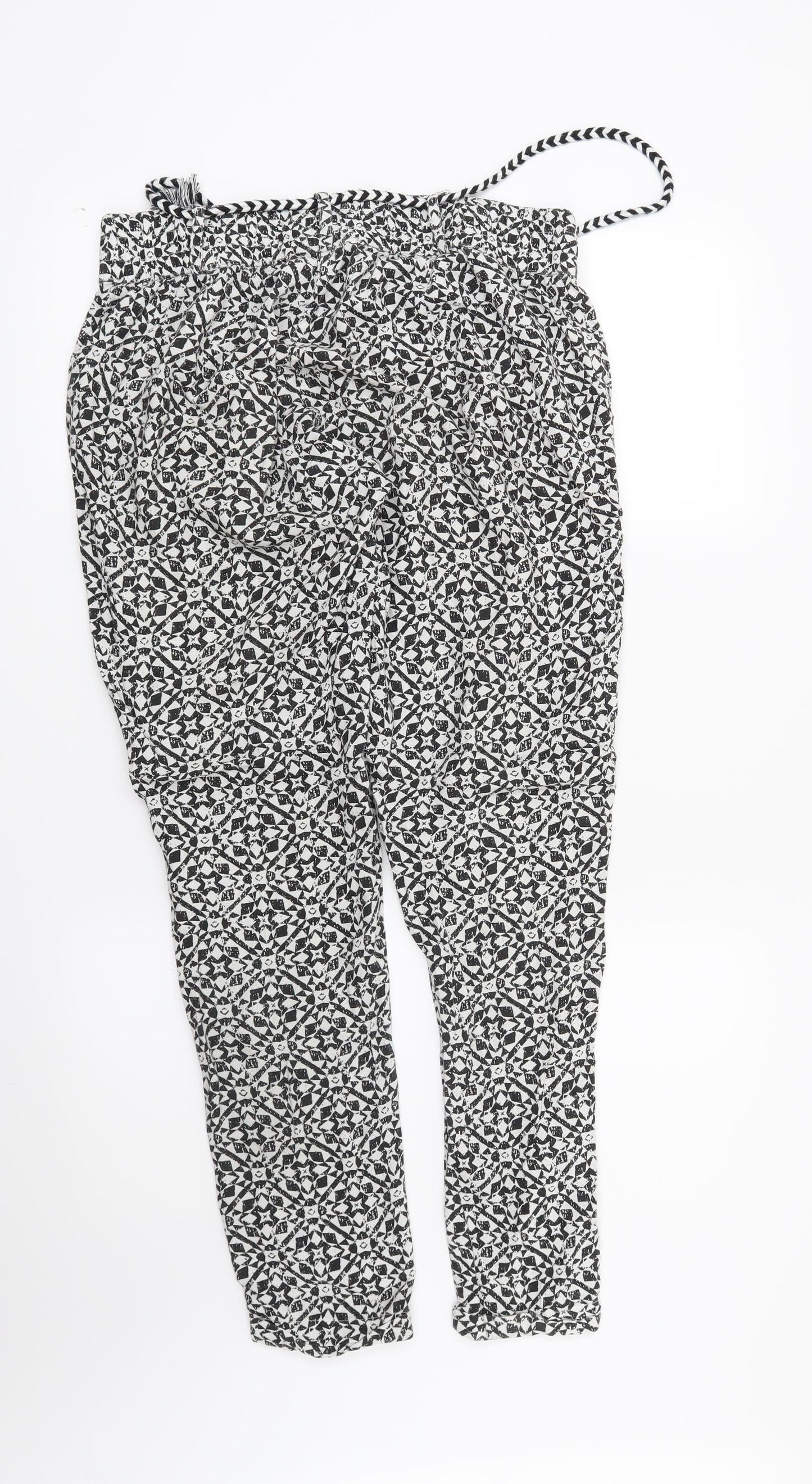 Noppies Womens Black Geometric  Trousers  Size S L27 in
