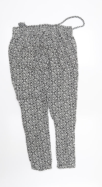 Noppies Womens Black Geometric  Trousers  Size S L27 in