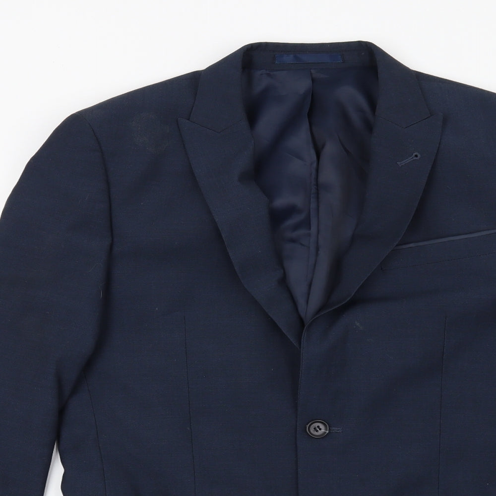 Mens UK Size 36 Cedar Wood State Regular Blue Suit Jacket