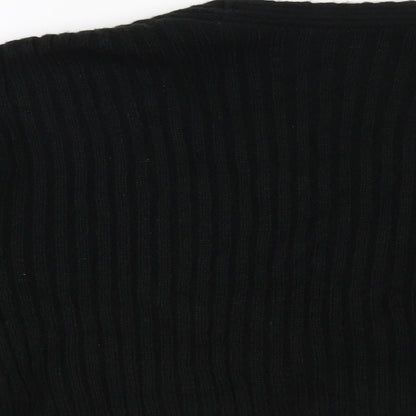 New Look Womens Black Striped  Pullover Jumper Size M