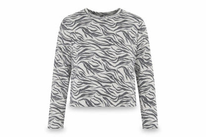 H&M Womens White Animal Print  Pullover Jumper Size M