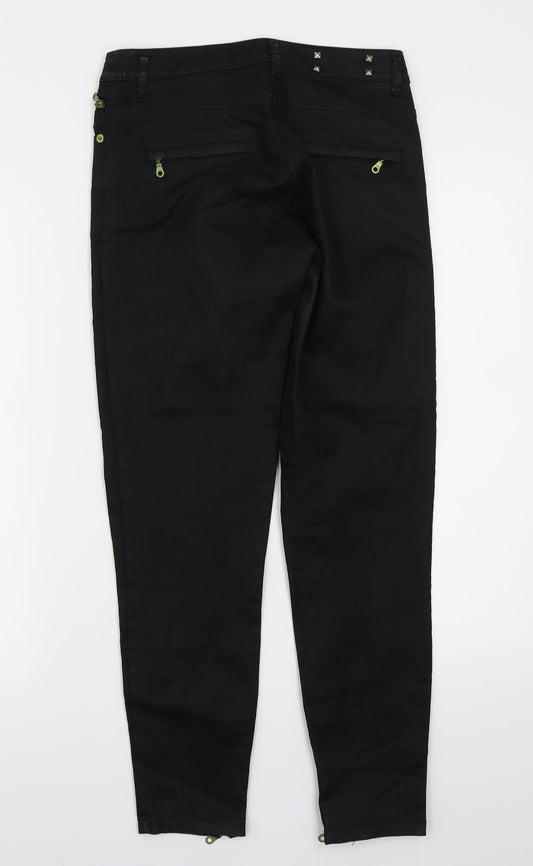 Womens UK Size 4 H&M Regular Fit Straight Black Jeans