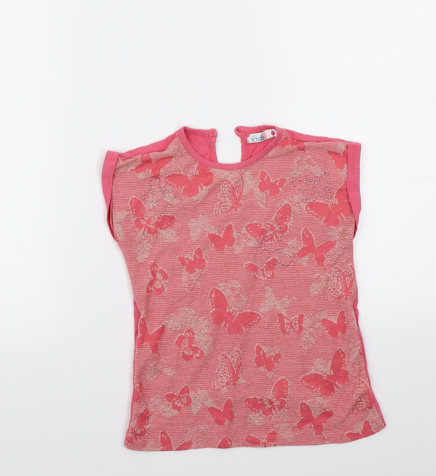 M&Co Girls Pink   Basic T-Shirt Size 5-6 Years
