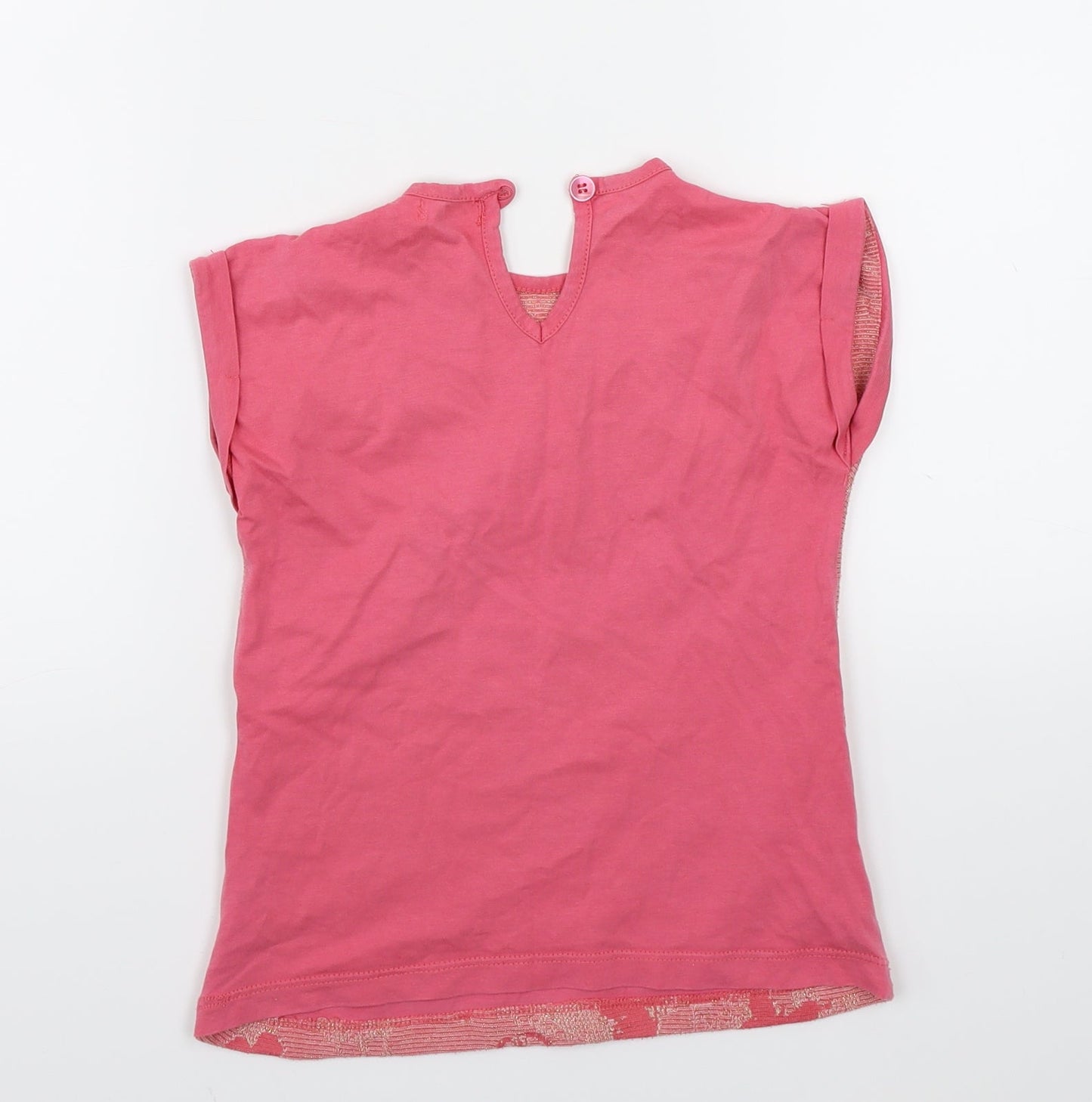 M&Co Girls Pink   Basic T-Shirt Size 5-6 Years