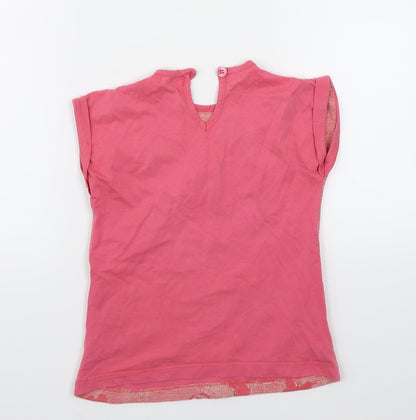 M&Co Girls Pink   Basic T-Shirt Size 5-6 Years