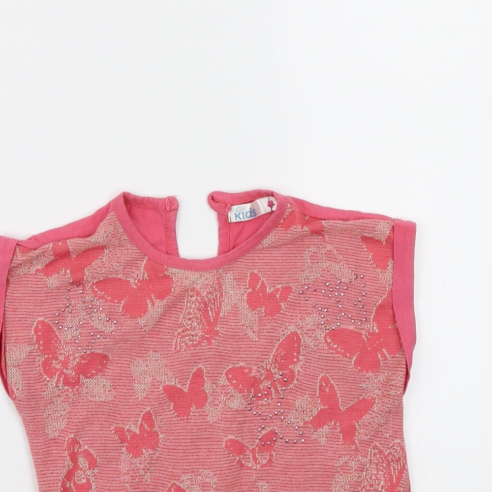 M&Co Girls Pink   Basic T-Shirt Size 5-6 Years