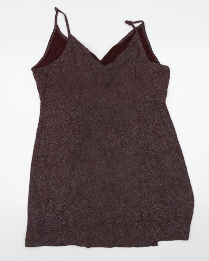 H&M Womens Purple Polka Dot Rayon A-Line  Size L