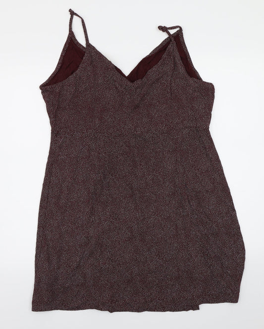 H&M Womens Purple Polka Dot Rayon A-Line  Size L
