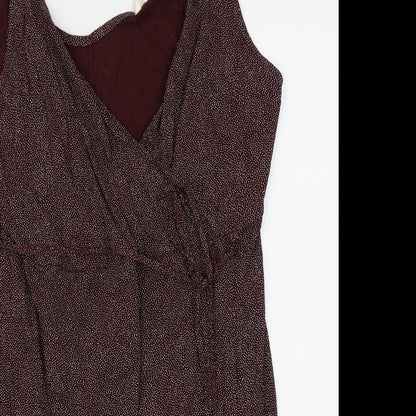 H&M Womens Purple Polka Dot Rayon A-Line  Size L