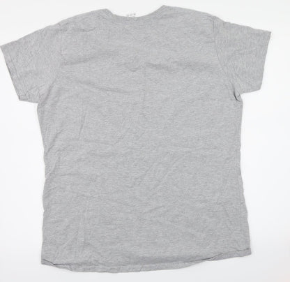 Womens UK Size 2XL Gildan Grey Basic T-Shirt