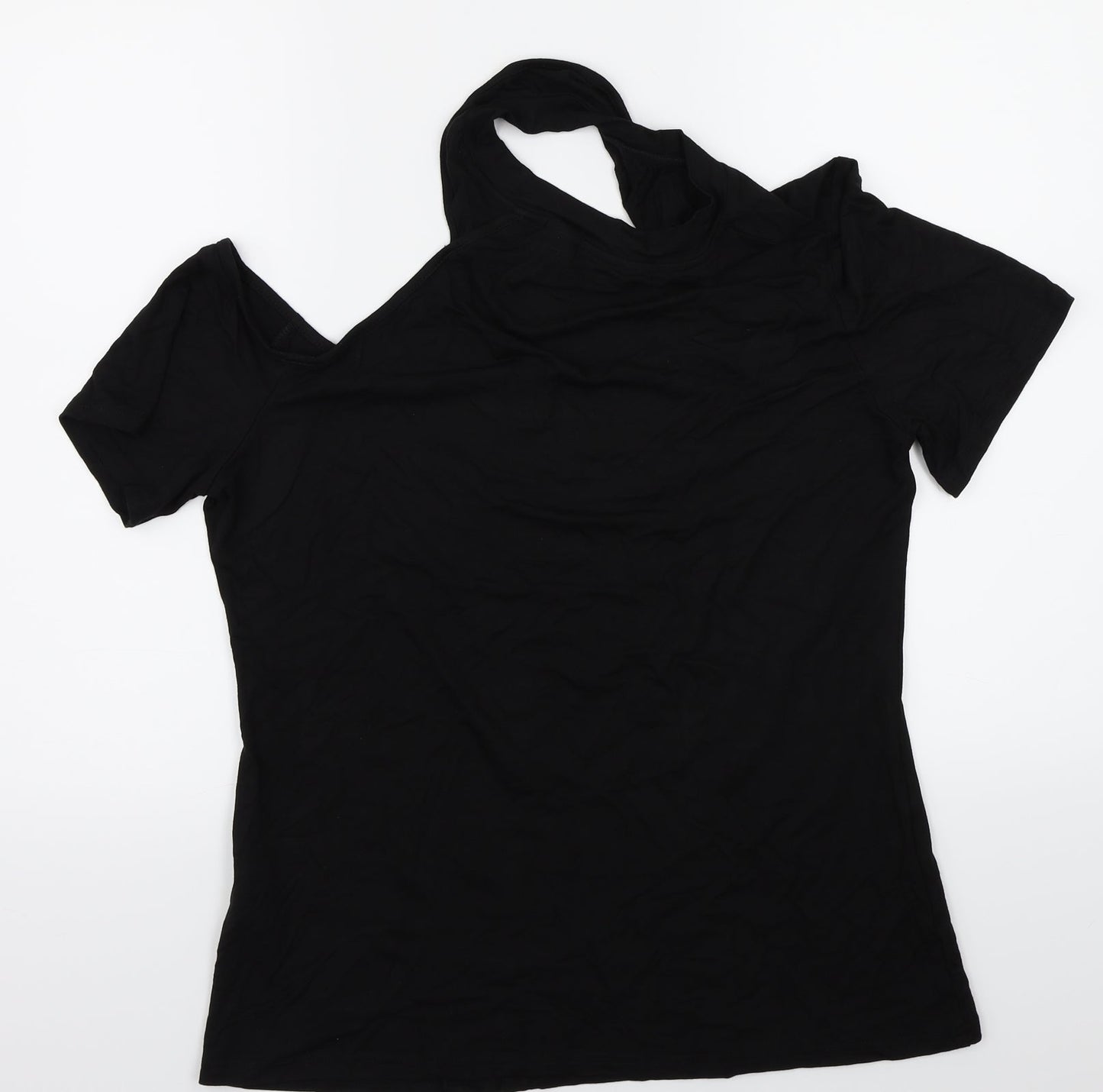Womens UK Size XL Preworn Black Basic T-Shirt