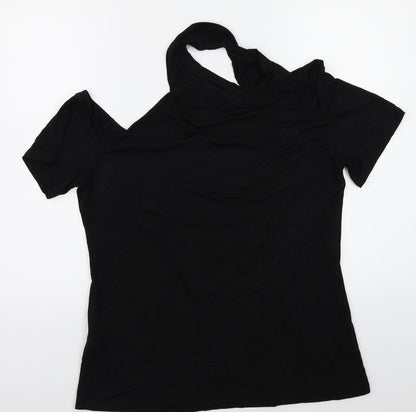 Womens UK Size XL Preworn Black Basic T-Shirt