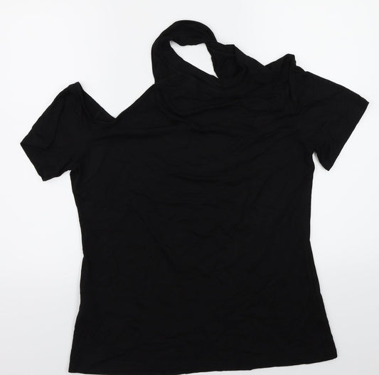 Womens UK Size XL Preworn Black Basic T-Shirt
