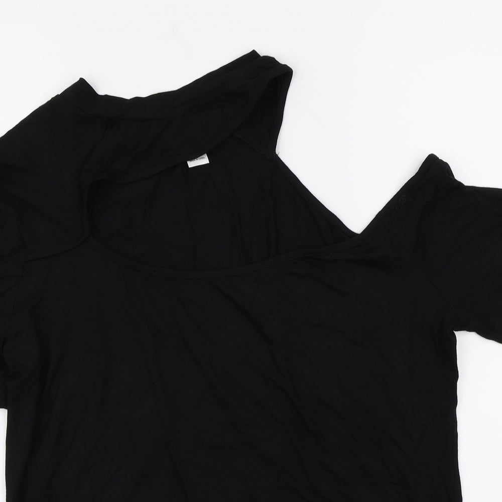 Womens UK Size XL Preworn Black Basic T-Shirt