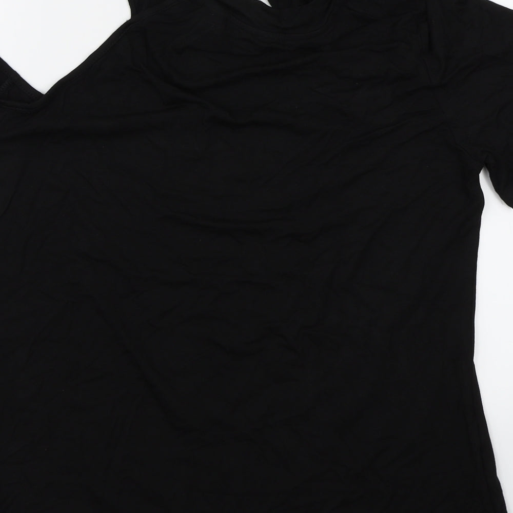 Womens UK Size XL Preworn Black Basic T-Shirt