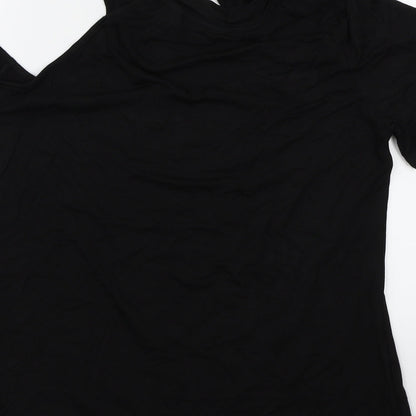 Womens UK Size XL Preworn Black Basic T-Shirt
