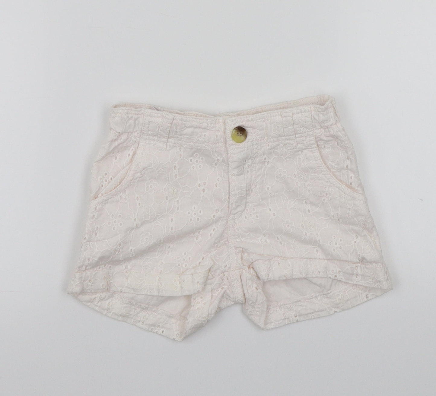 H&M Girls White Floral  Cropped Trousers Size 24 Months