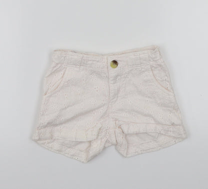 H&M Girls White Floral  Cropped Trousers Size 24 Months