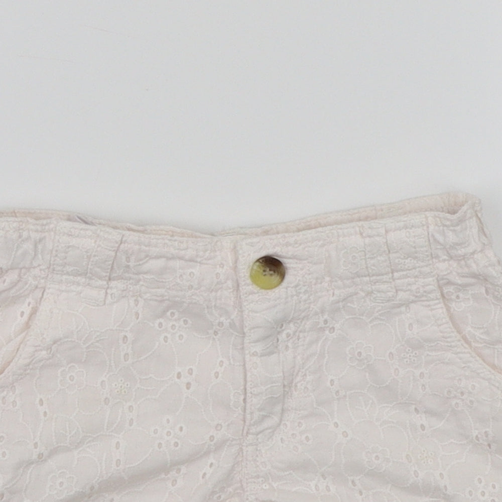H&M Girls White Floral  Cropped Trousers Size 24 Months