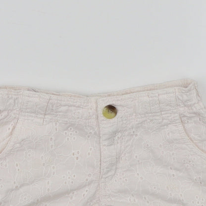 H&M Girls White Floral  Cropped Trousers Size 24 Months